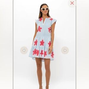 Oliphant Roll sleeve Dress in Melia Blue SZ SM NEW with tags